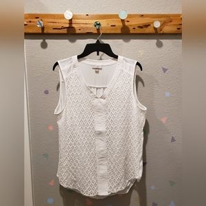 Roz & Ali White Blouse with Lace Details